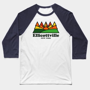 Ellicottville NY New York Retro Vintage Mountains Baseball T-Shirt